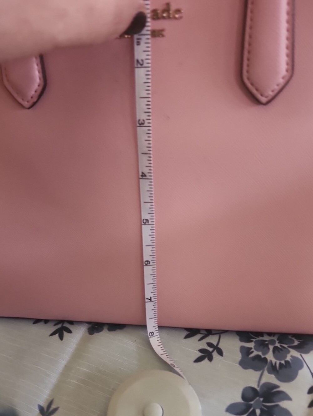 kate spade pink dome satchel with gold-tone logo - Picture 7 of 7